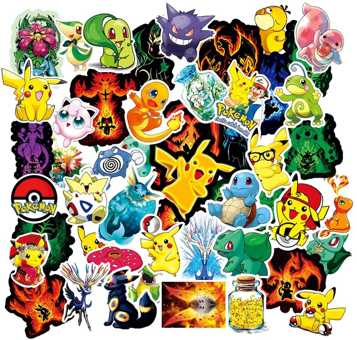 Pokémon Sticker Pack Custom Waterproof Decals Pikachu Random | Etsy