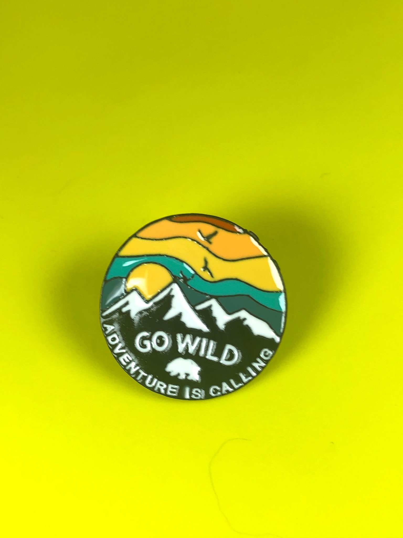 Go Wild Outdoors Adventure Is Calling Enamel Pin Jewelry Etsy