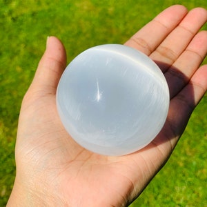 65mm Selenite Sphere, Crystal Sphere, Crystal Ball.