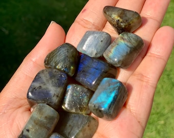 Labradoriet Tumble Rocks, labradorietkwarts zaksteen, Crystal Tumble Rocks, hoge kwaliteit.