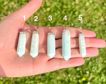 Ciondolo in calcite caraibica, collana in vero argento 925, gioielli, pietre preziose, pietra naturale,