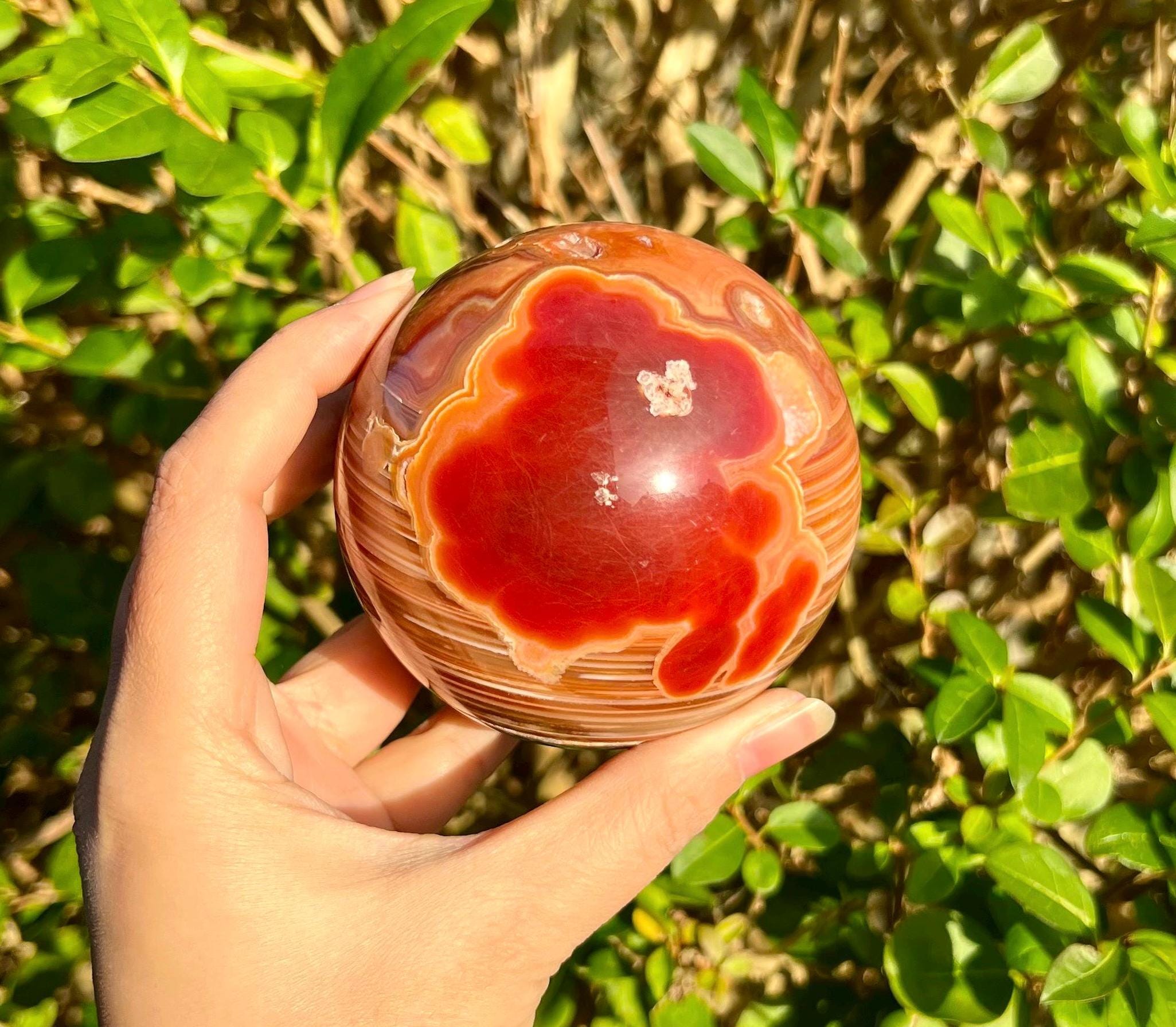 85 mm / 785 グラム カーネリアン クリスタル クリスタル スフィア