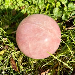120mm / 2.565kg  Large Rose Quartz Crystal Sphere | Rose Quartz Healing Crystal | High-Quality Rose Quartz, Rose Quartz Crystal Ball.