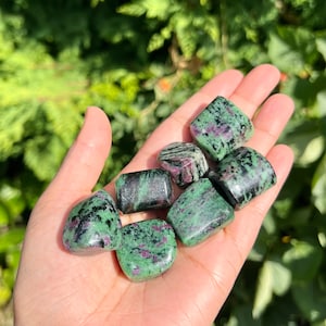 Ruby Zoisite Tumble Rocks, Ruby Zoisite Pocket Stone, Crystal Tumble Rocks, High Quality.