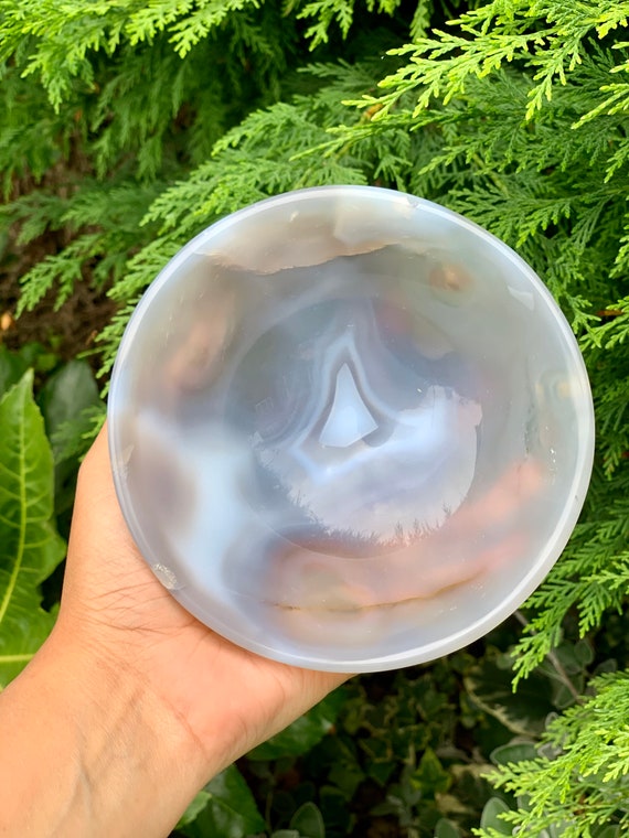 140mm Large Blue Lace Agate Bowl Crystal Bowl Agate Bowl Etsy