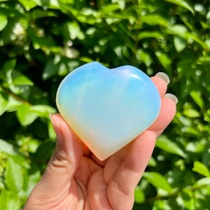 Large Opalite Heart Palm Stone, Opalite, Polished Stones, Opalite Palm Stone, Opalite Crystal, Opal Heart, Opal Gem
