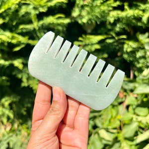 100mm Large Green Aventurine Comb Stone, Crystal Comb, Green Aventurine Stone.