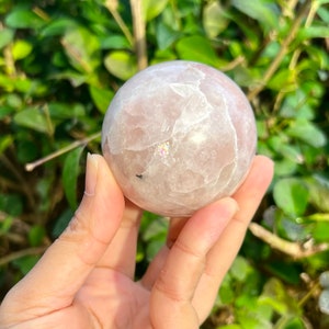 55mm Large Rose Quartz Crystal Sphere | Rose Quartz Healing Crystal | High-Quality Rose Quartz.