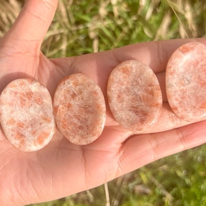 Sunstone Worry Stones, Sunstone Pocket  Stone, Handcrafted crystals, High Quality.