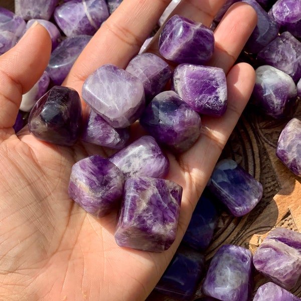 Amethyst Tumble Rocks, Amethyst Quartz Pocket  Stone, Crystal Tumble Rocks, High Quality.