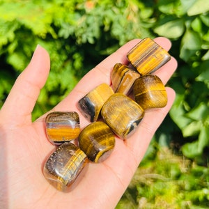 Tiger Eye Tumble Rocks, Tiger Eye Quartz Pocket  Stone, Crystal Tumble Rocks, High Quality.