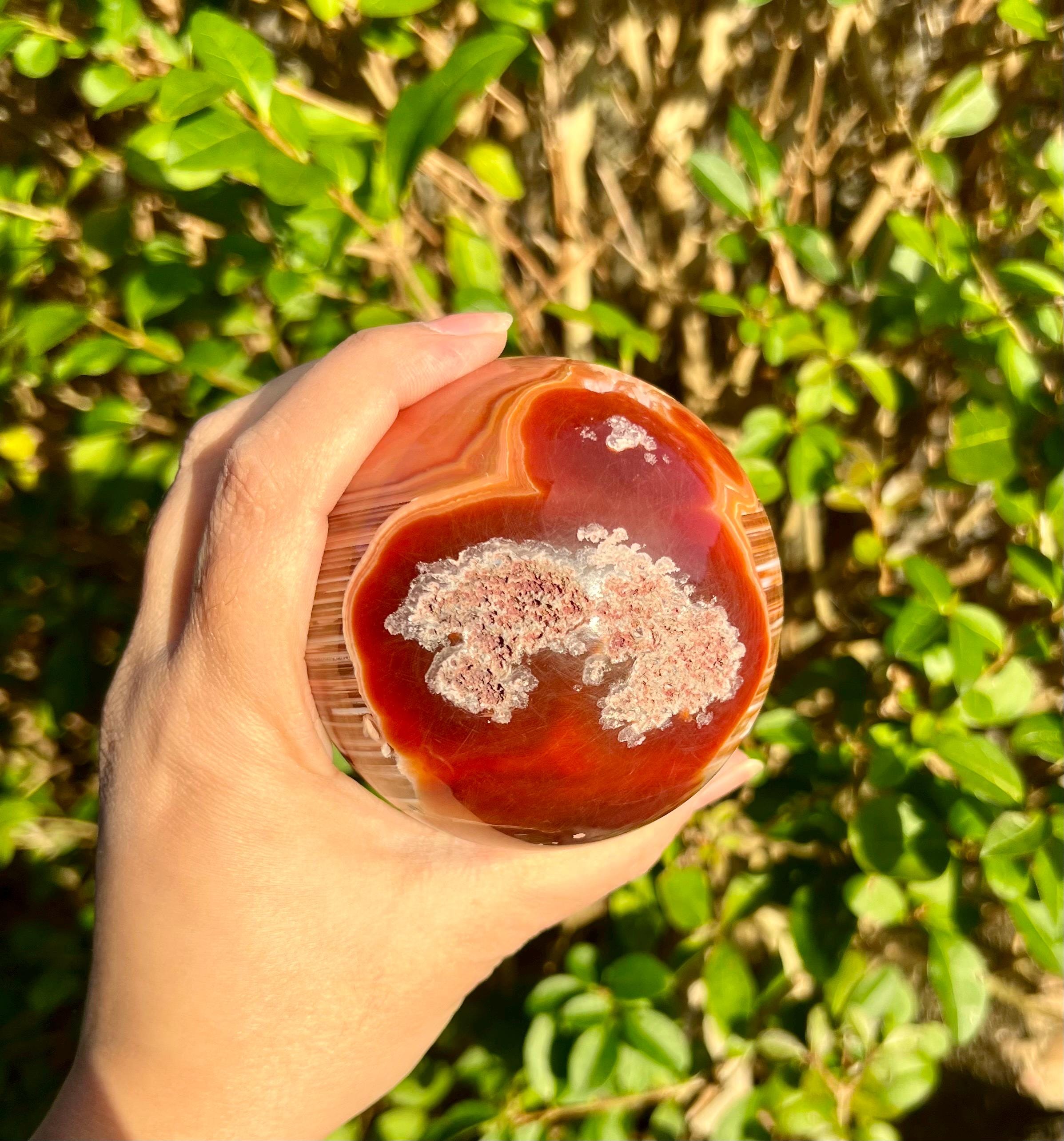 85 mm / 785 グラム カーネリアン クリスタル クリスタル スフィア