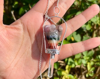 Chakra-engelhanger, engelenketting, sieraden, edelsteen, natuursteen, chakra- en bergkristalhanger, kristallen engel