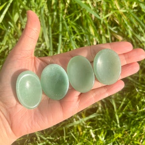Green Aventurine Worry Stones, Green Aventurine Pocket  Stone, Handcrafted crystals, High Quality.