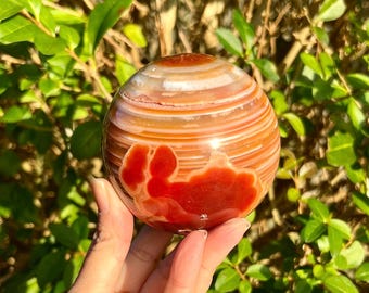 85 mm / 785 グラム カーネリアン クリスタル クリスタル スフィア