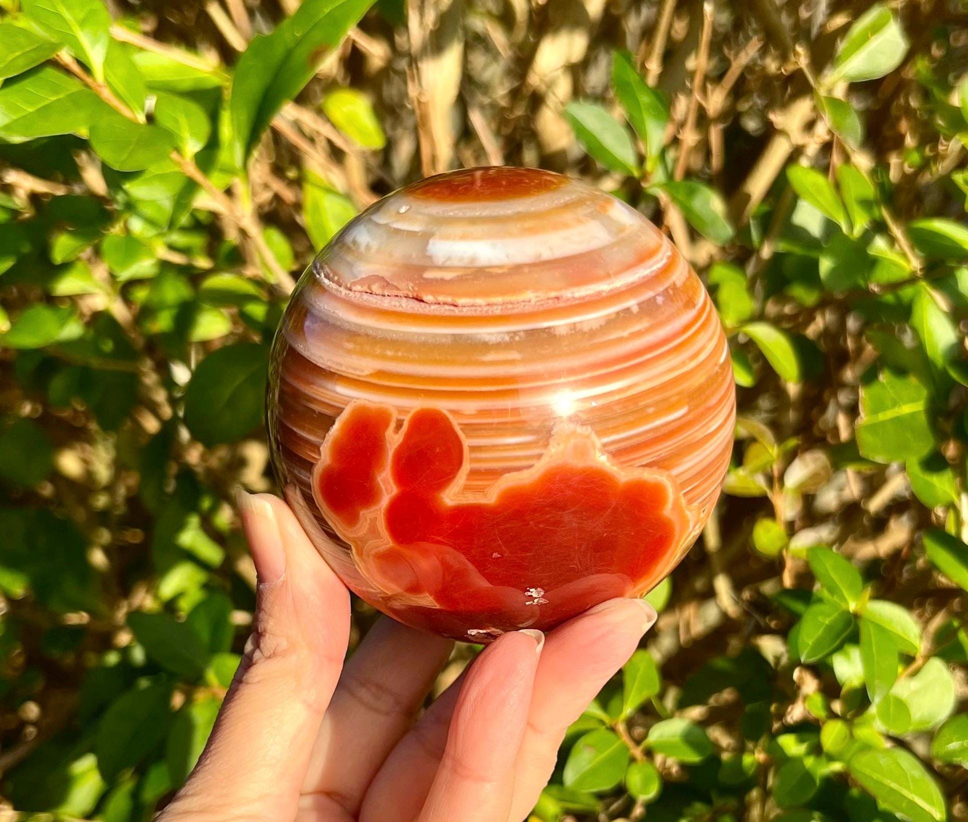 85 mm / 785 グラム カーネリアン クリスタル クリスタル スフィア