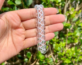 Clear Quartz Bracelet, Adjustable Crystal Bracelet, Clear Quartz Healing Stone, Clear Quartz Doubcle Bracelet, Free Organza Pouch.