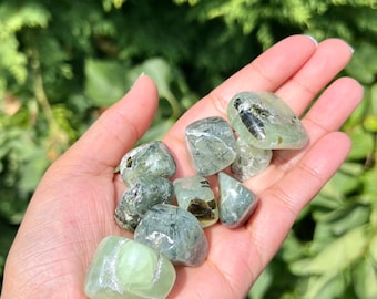 Prehnite Tumble Rocks, Prehnite Quartz Pocket  Stone, Crystal Tumble Rocks, High Quality.