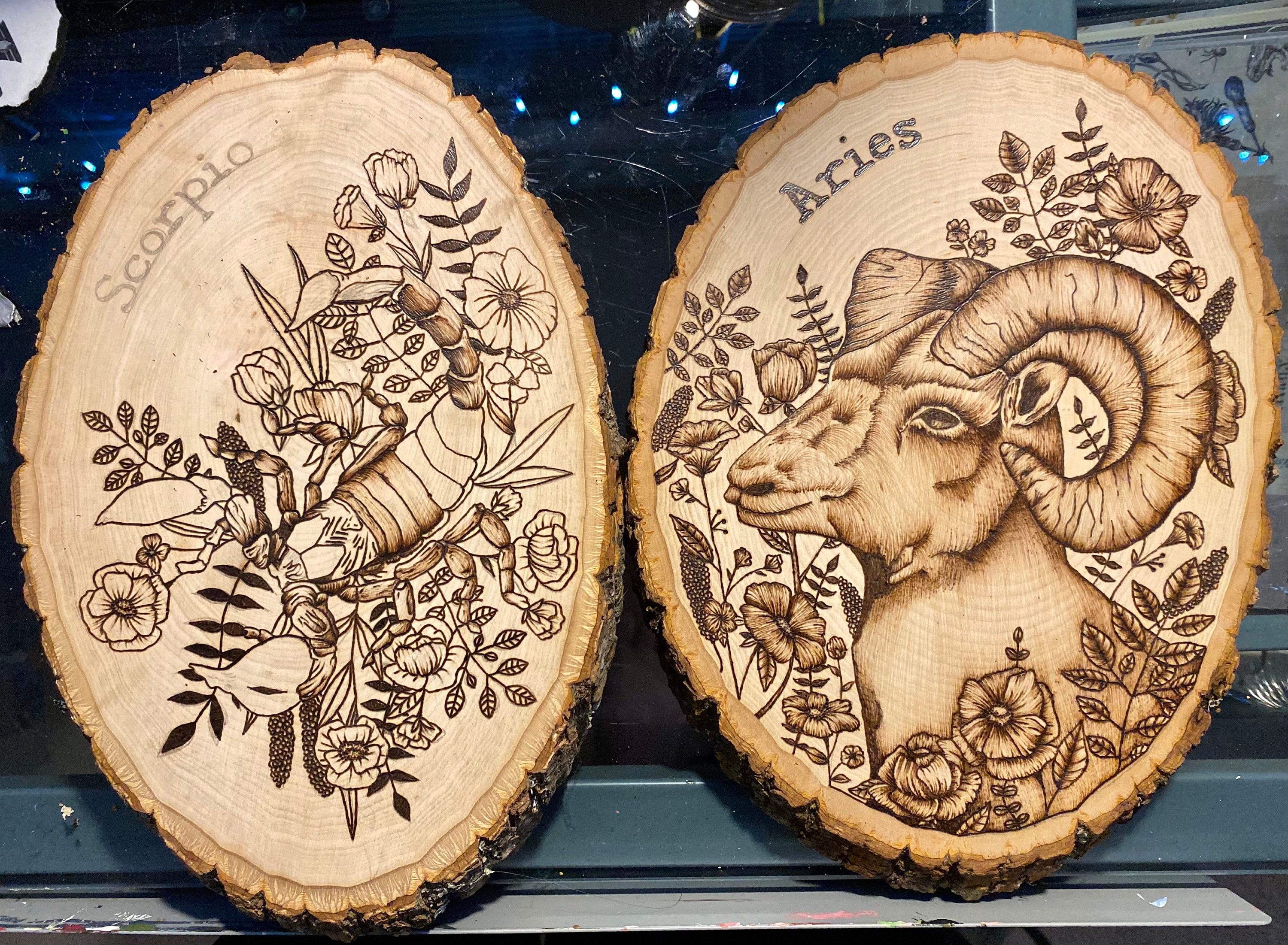 Custom Zodiac Astrology Wood Burning Art Etsy