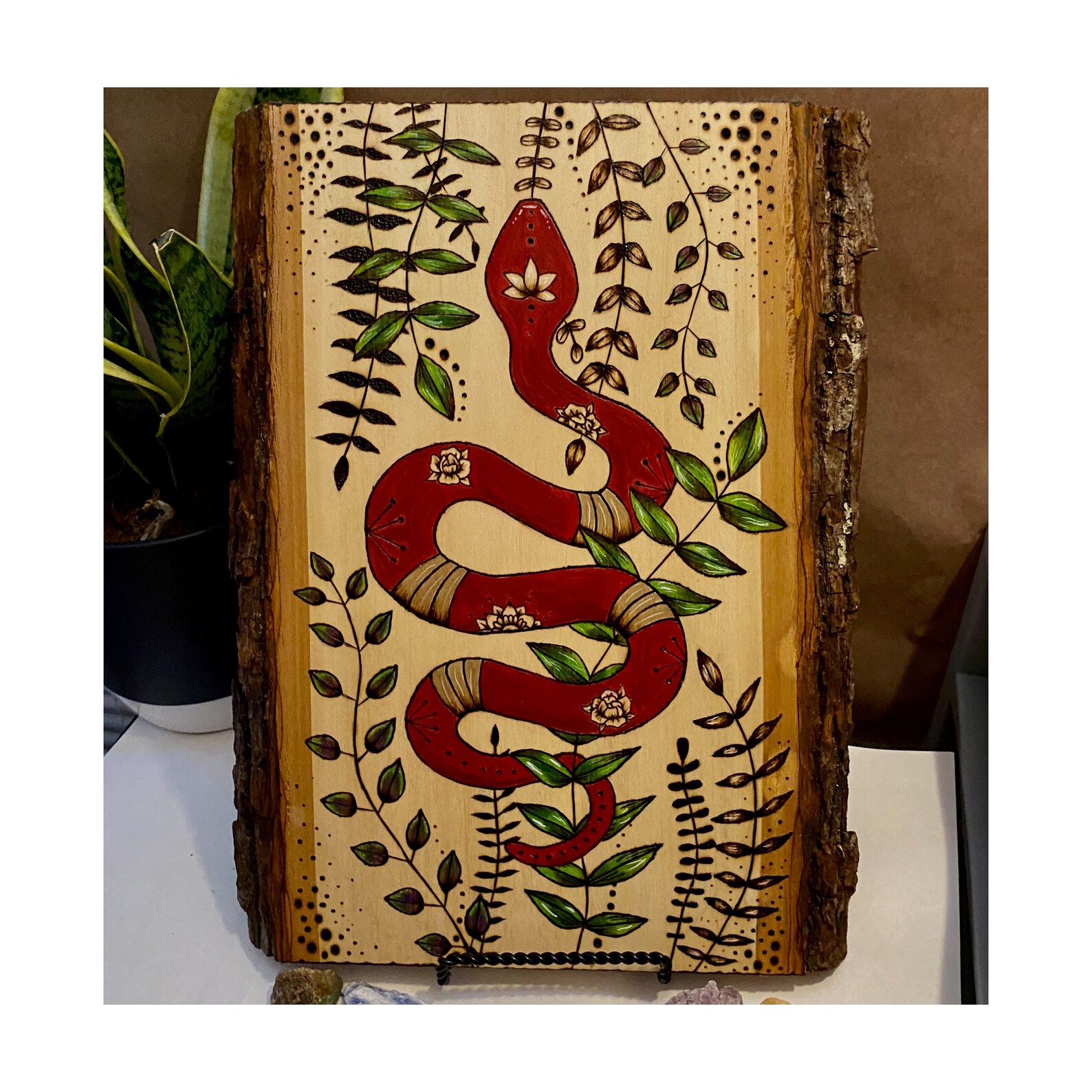 Snake Wood Burn Art Pyrography Art Basswood Plank Wall Etsy