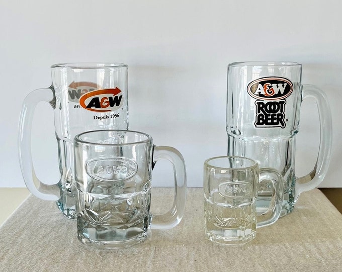 A&W Root Beer Glass Mugs Assorted Etsy