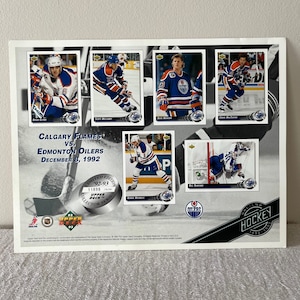 Carte commémorative du pont supérieur de la LNH des Oilers et des Flames d'Edmonton