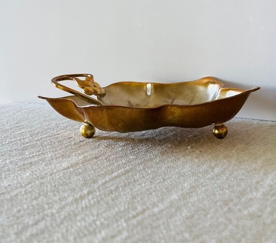 Trinket Tray Footed WMF IKORA Germany EP Brass Gold Toned - Etsy