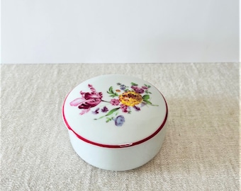 Trinket Dish With Flowers On Lid