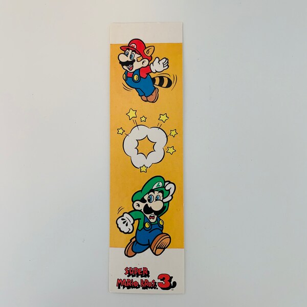 Vintage Super Mario Bros 3 Bookmark - Vintage Mario Bookmark - Vintage Luigi Bookmark - Vintage Super Mario Brothers 3