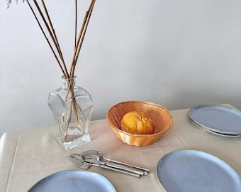 Ceramic Blue handmade Plate  Original handmade pottery Clay dishes Minimalistic Plate  Rustic Abstract Ceramic Plate Handmade Stoneware