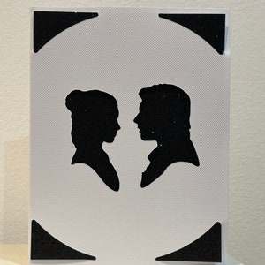 Prinzessin Leia & Han Scherenschnitt Karte