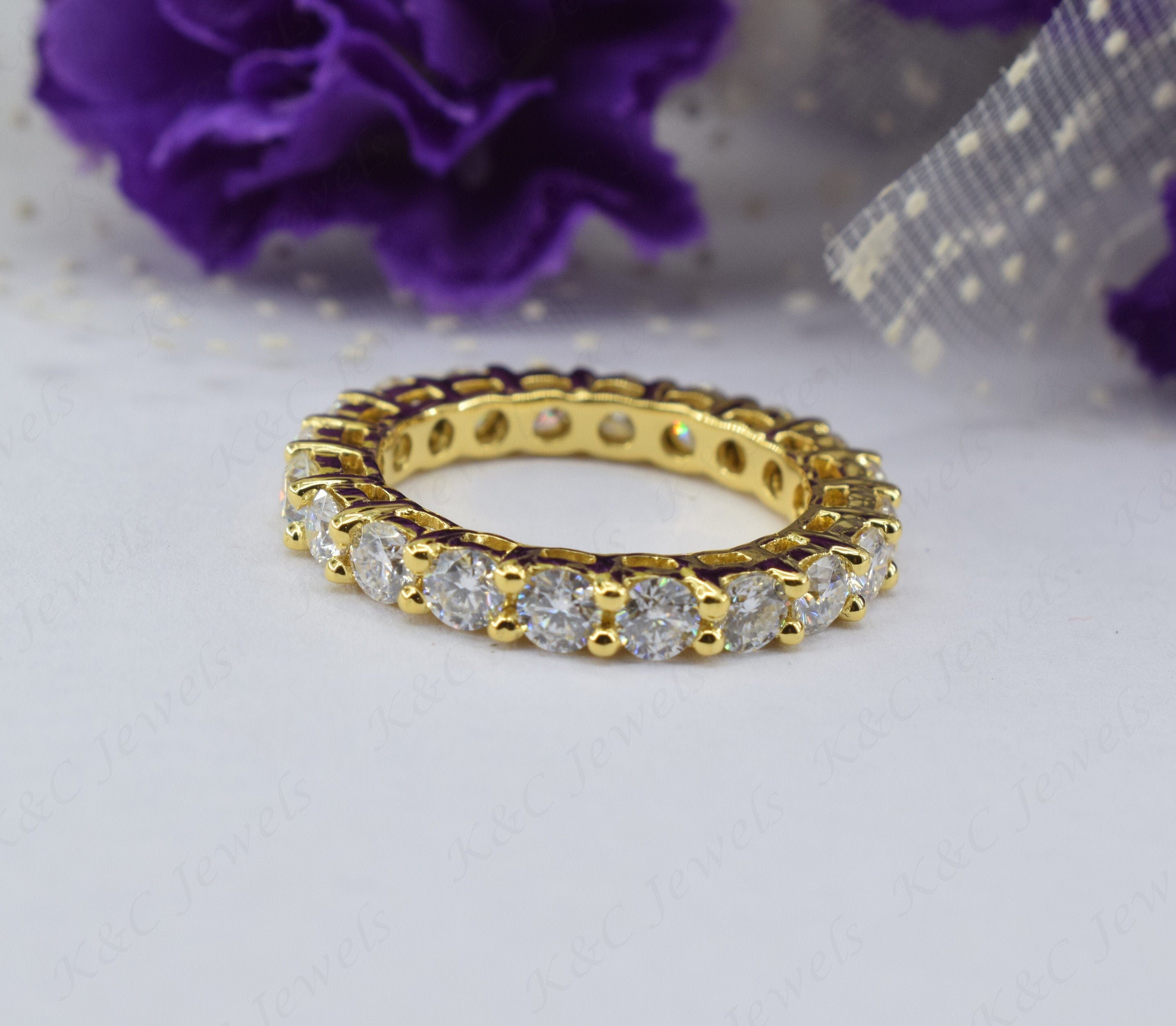 Moissanite Band Ring Eternity Ring Eternity Band Wedding Etsy