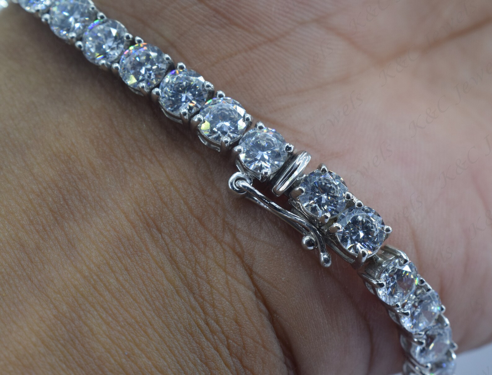 3mm Round Cut DEF Moissanite Bracelet Diamond Bracelet For Etsy