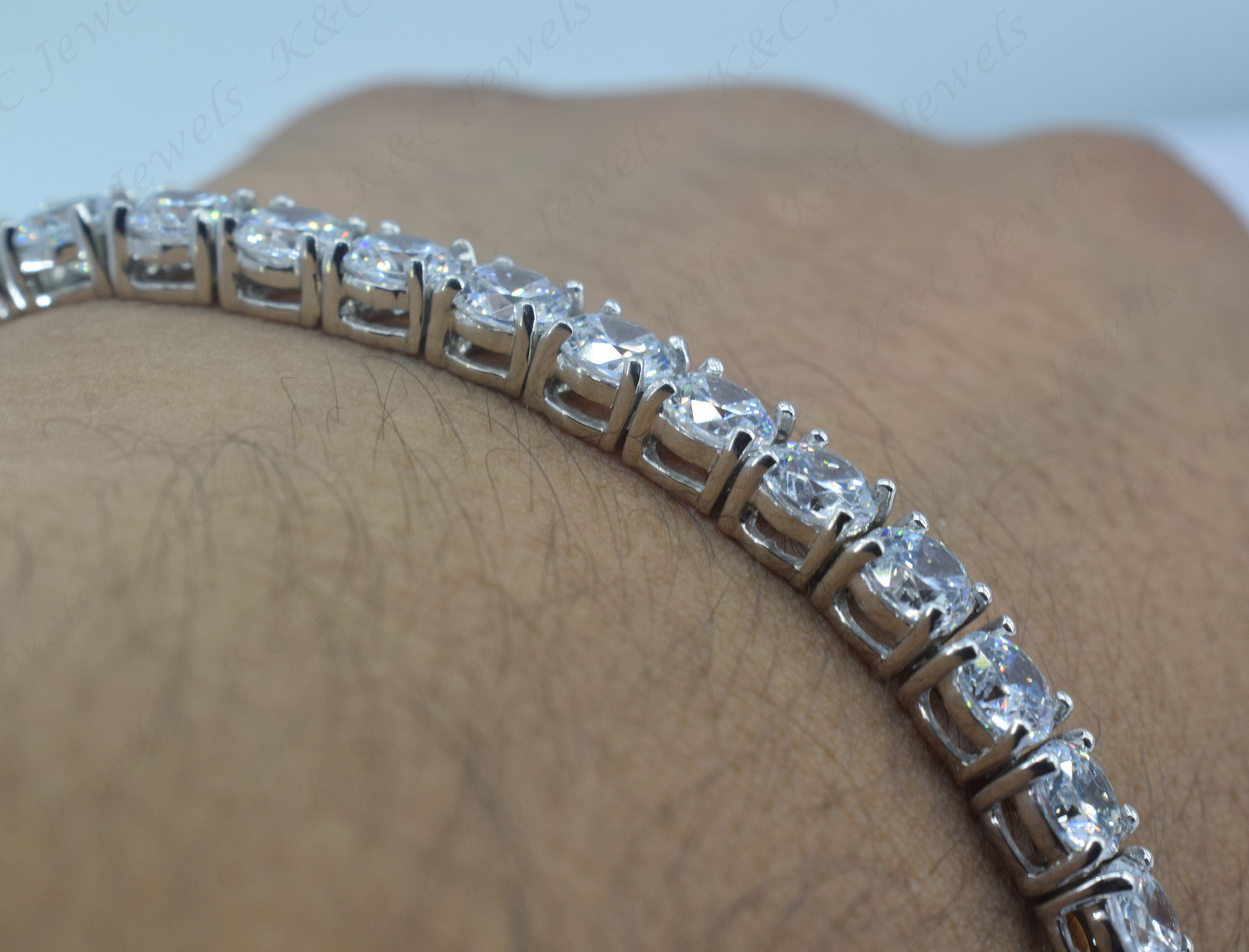 3mm Round Cut DEF Moissanite Bracelet Diamond Bracelet For Etsy