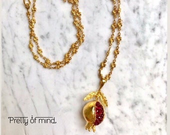 Pomegranate necklace, handmade pomegranate necklace, handmade jewelry, special gift, special blackfriday gift, Garnet Jewelry, Turkish