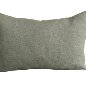 ELIZABETH - Sage Khaki Green Plain Linen Cushion Cover / Throw Pillow Handmade in Yorkshire, UK