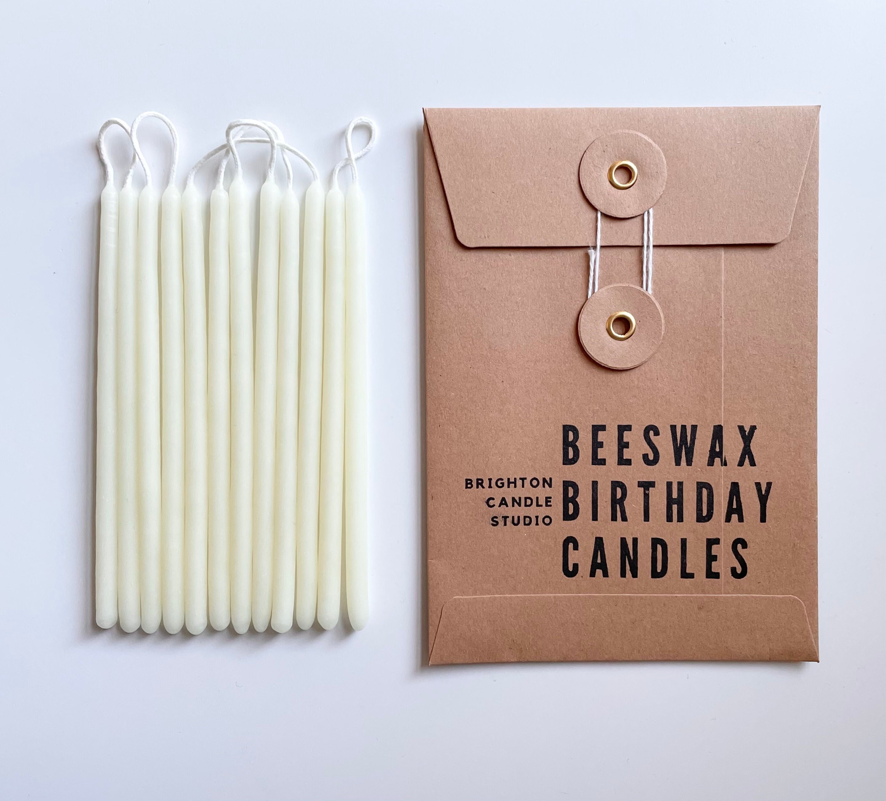 White Beeswax Birthday Candles Set of 12 Hand Dipped Etsy UK