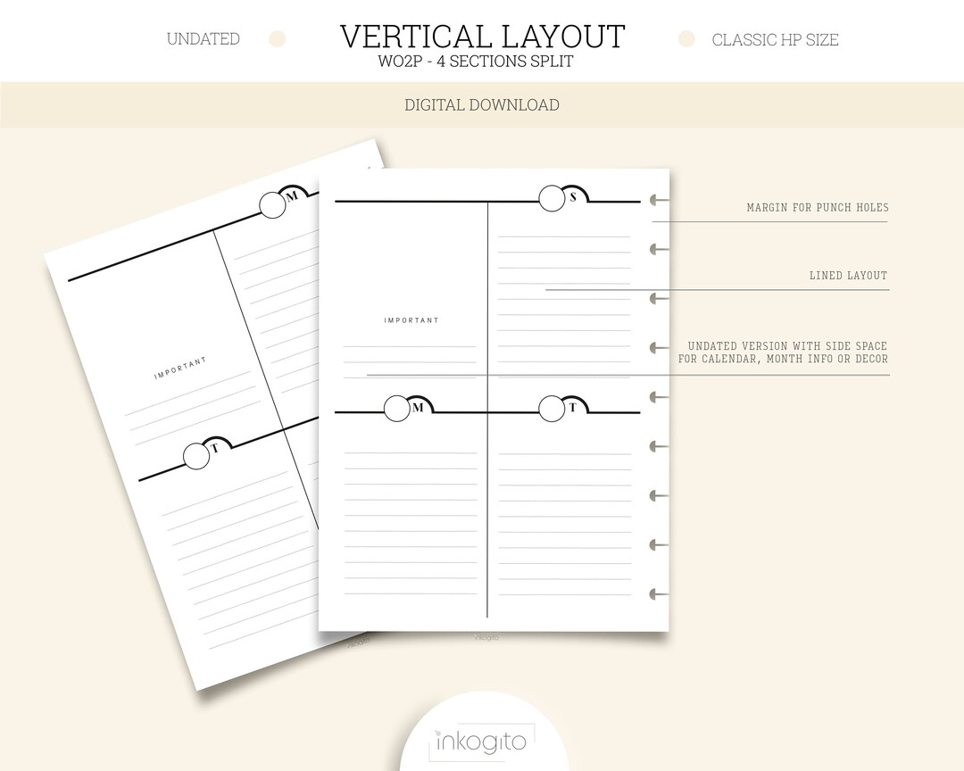 CLASSIC HAPPY PLANNER Printable Undated Vertical Grid - Etsy