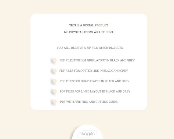 classic hp note paper printable dot grid dotted lines etsy