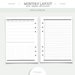 A5 Planner Printable Insert Undated Minimal Monthly Layout - Etsy