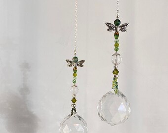 Dragonfly Crystal Sun Catcher, Rainbow maker, Prisms, Rearview Mirror Charm, Home Decor