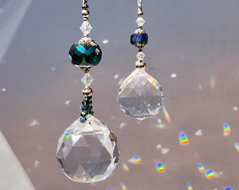 Crystal Sun Catcher, Rainbow maker, Prisms, Rearview Mirror Charm, Home Decor
