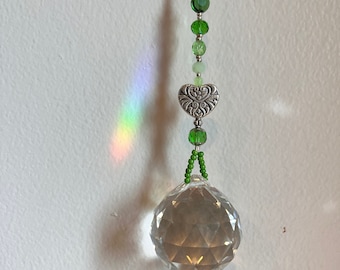 Crystal Sun Catcher, Heart, Rainbow Maker