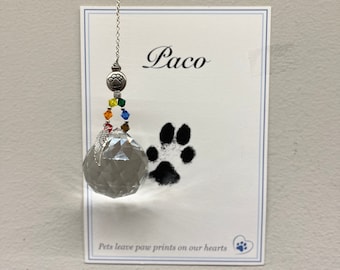 Crystal Pet Memorial Suncatcher: Rainbow Bridge Loss of Pet Sympathy Gift