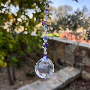 Crystal HEART Sun Catcher, Light catcher, prisms, window hanging.
