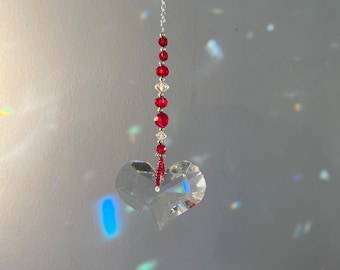 Heart Sun Catcher, Rainbow Maker, Prisms, Home Decor.