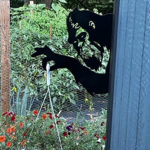 Peeping Bigfoot/Sasquatch metal sign FLOWER POT HOLDER