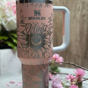 40 oz Personalized laser engraved Sunflower Stanley tumbler