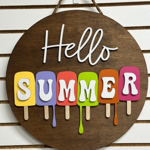 Hello Summer Popsicle Door Hanger