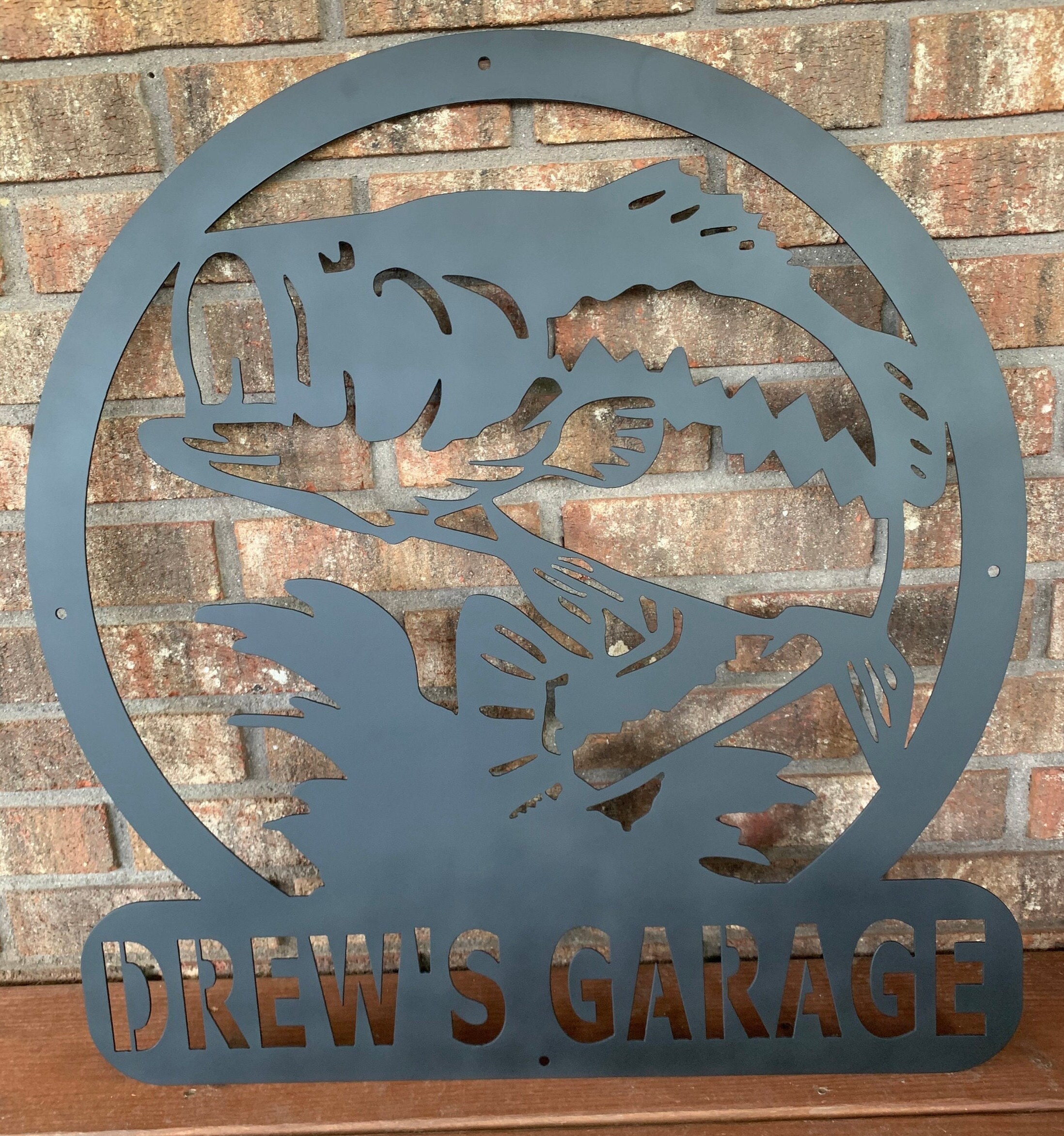 Bass in Circle Personalized sign | Etsy